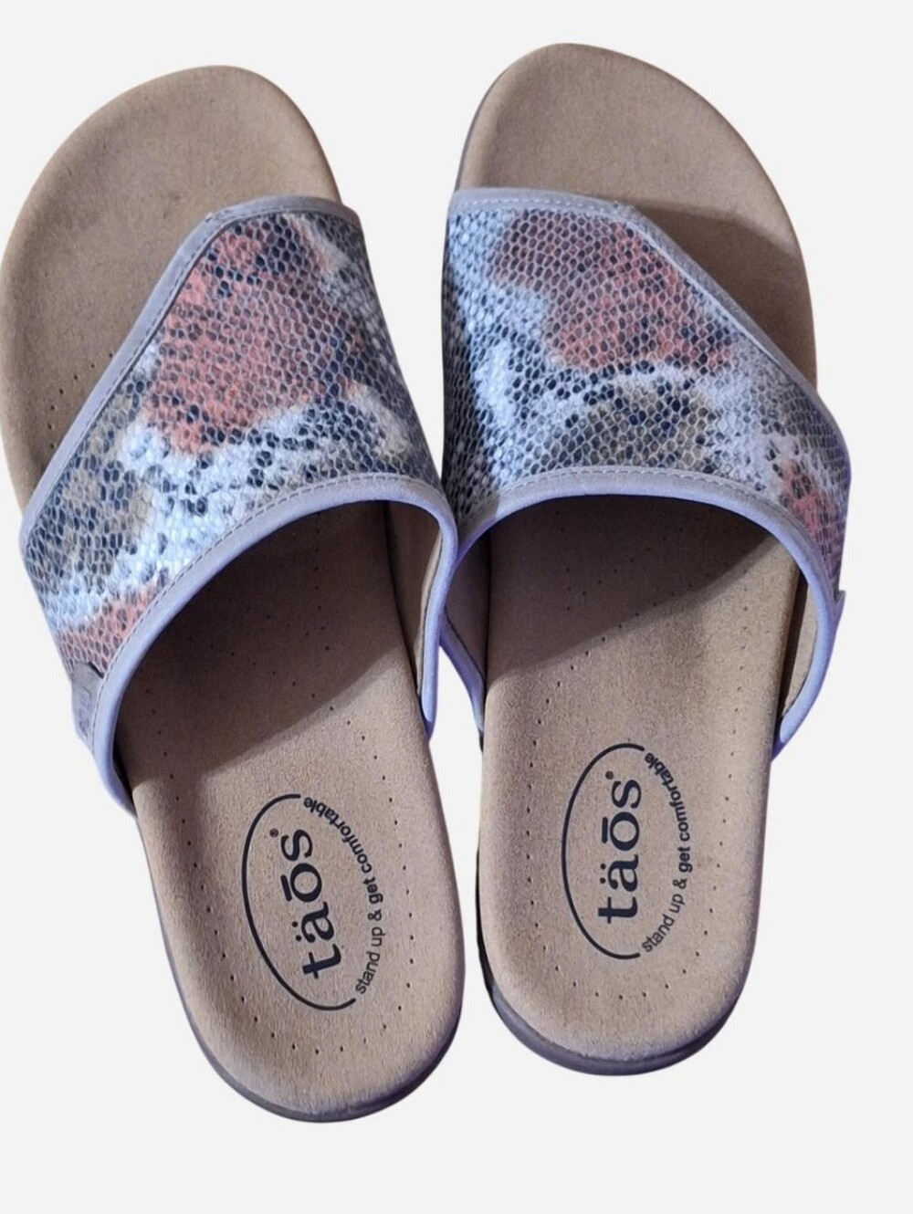 Taos Boundary Leather Thong Sandals Women’s US 11 Snake Animal Print Comfort